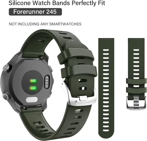 Vista 4 de ANCOOL Correa de reloj Garmin Forerunner 245/165/55/645, 0.78 pulgadas, silicona deportiva, compatible con Garmin Vivoactive 5/3/Venu 2 Plus/Sq 2