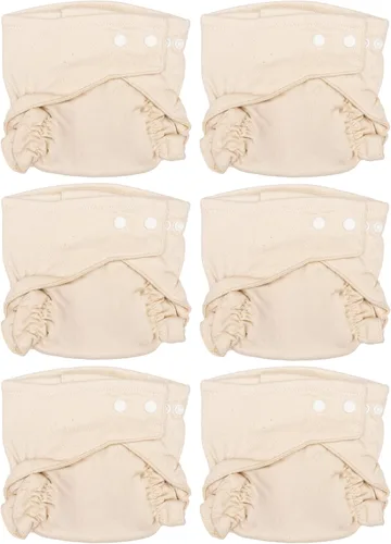 Vista 7 de Osocozy Pañal de tela ajustable de dos tamaños, suave, duradero y absorbente, 100% algodón, tejido de pájaro. Cierres a presión fáciles de usar.
