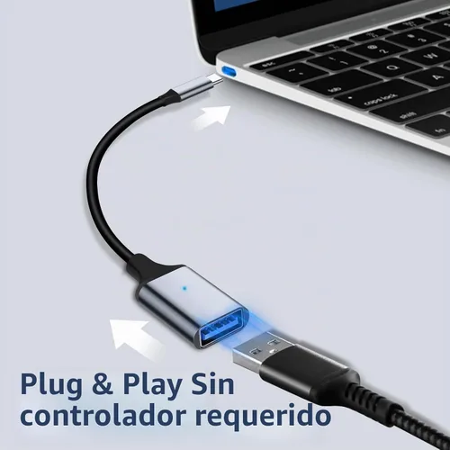 Vista 9 de Adaptador USB C a USB 3.0 [2 unidades], tipo C macho a USB hembra OTG cable Thunderbolt3 a USB adaptador compatible con iPhone 16 Pro Max/16