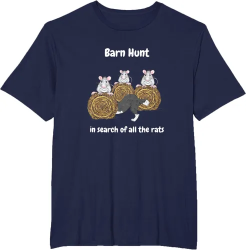 Vista 40 de Funny Barn Hunt - En busca de las ratas con Border Collie Camiseta, Negro