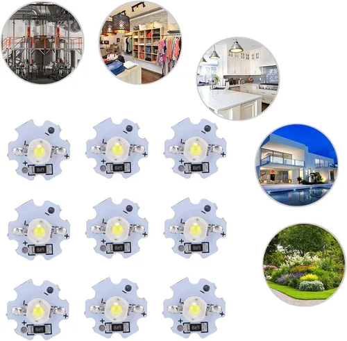Vista 6 de 25 chips de lámpara LED, cuentas de lámpara LED de 1 W y 5 V, cuentas de luz de 200 lm de brillo, chips LED de alta potencia con placa de aluminio