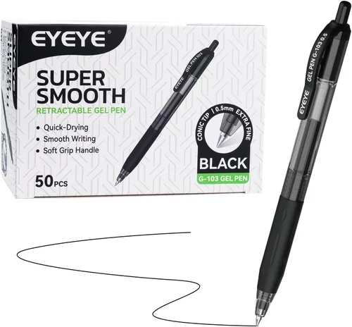 Vista 12 de EYEYE G-103 - Bolígrafos de gel retráctiles de 0.020 in, paquete de 25 bolígrafos de tinta de gel de punta extra fina, secado rápido, bolígrafo