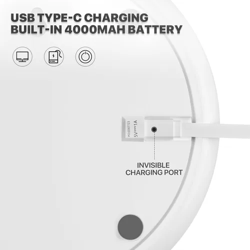 Vista 7 de mollie Ventilador de escritorio USB recargable pequeño de 8 pulgadas, funciona con pilas, con velocidades para el hogar, oficina, dormitorio, mini