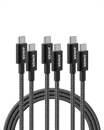 Vista 17 de Anker Cable USB C a USB C, cable de carga tipo C de carga rápida (3.3 pies + 6 pies + 10 pies, 100 W), para iPhone serie 17, MacBook y más (negro)
