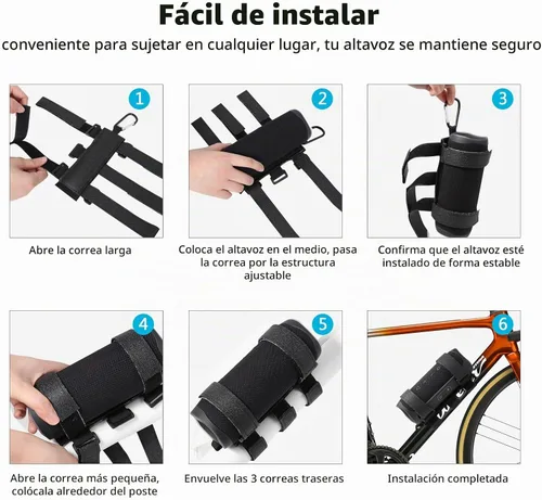 Vista 4 de Soporte de altavoz portátil para la bicicleta, soporte inalámbrico
