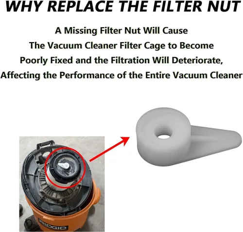 Vista 3 de Shop Tuercas de filtro de vacío 73316 9-16938 (6 piezas) de repuesto para accesorios rígidos de vacío en seco húmedo compatibles con accesorios