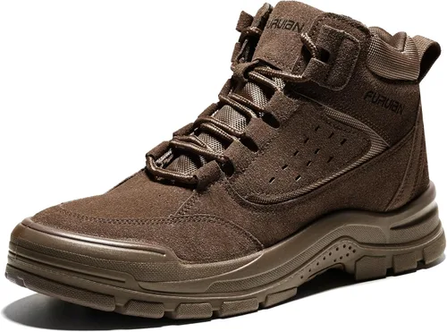 Vista 11 de Furuian - Botas de trabajo unisex con punta de acero, cómodas y ligeras para hombres, con resistencia al deslizamiento, puntera de acero, zapatos