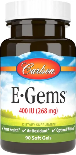Vista 13 de Carlson - E-Gems 400 UI (268 mg), vitamina E de origen natural, bienestar óptimo, 140 geles blandos