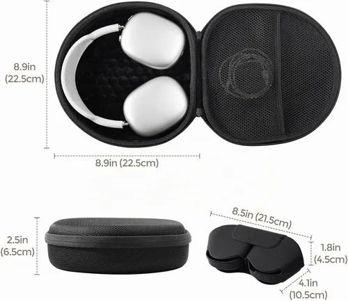 Vista 5 de ProCase Funda de viaje para AirPods Max y AirPods Max 2 con cubierta de Negro