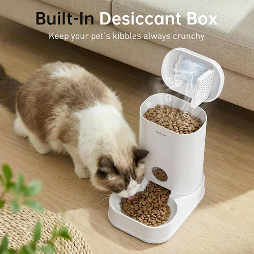 Vista 6 de PAWGETHER® Alimentador de Gatos por Gravedad, Dispensador de Comida para Perros Automático, Estación de Comida para Mascotas Capacidad de 1