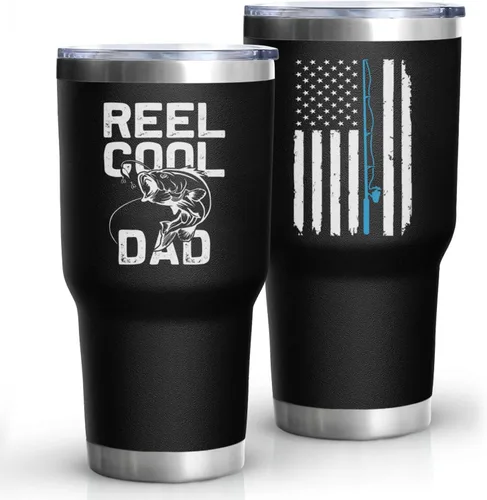 Vista 11 de Vaso de acero inoxidable aislado de 30 onzas con tapa y popote para el Día del Padre, Navidad y cumpleaños