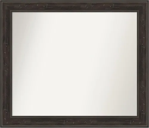 Vista 165 de Amanti Art Espejo de baño marrón para sobre el fregadero, 24 x 24 pulgadas, espejo de tocador cuadrado marrón Caleb, marco de madera rústica