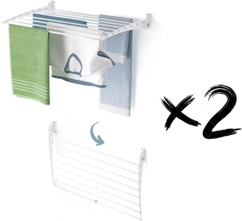 Vista 35 de foxydry Rejilla de secado plegable para montar en la pared, plegable que ahorra espacio, 24 pulgadas Negro - Cerrando