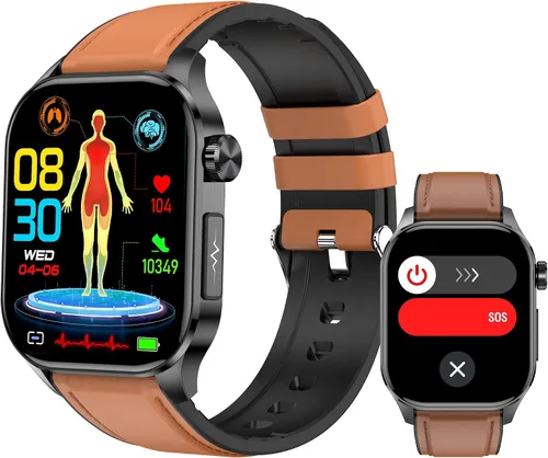Vista 11 de Reloj inteligente para hombres y mujeres, pantalla AMOLED a color de 2.04 pulgadas, frecuencia cardíaca 24/7, oxígeno en sangre, presión arterial