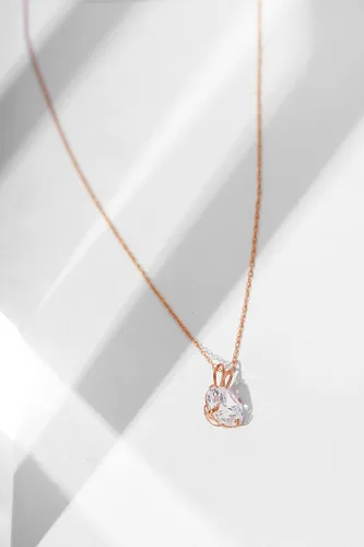 Vista 4 de Tienda Collection 14K Gold Infinite Elements Cubic Zirconia Pendant with Chain