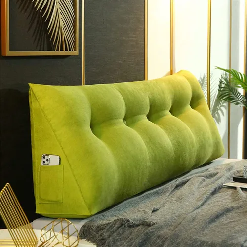 Vista 10 de Almohada grande triangular para cabecero con cuña y respaldo de posicionamiento, almohada de lectura, soporte de espalda, cojín lumbar para sofá
