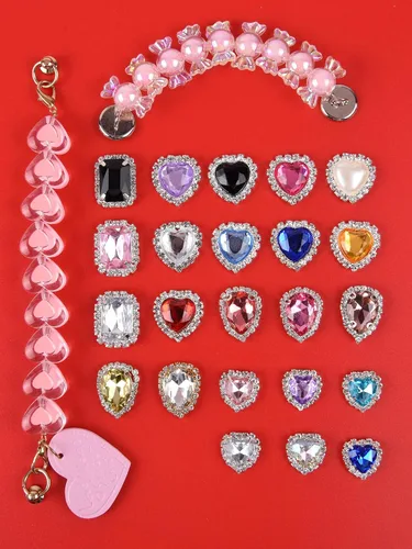 Vista 6 de UNN Bling Shoes Charms Enamel Diamond Jewelry Shoe Decoration with Chains Accessories for Girls Women