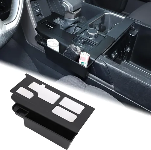 Vista 20 de Aunginsy Marco para panel de cambio de marchas con caja de almacenamiento Compatible con Toyota Tundra/Sequoia 2022-2024 2025 Protector contra
