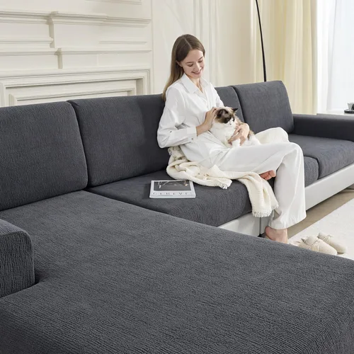 Vista 15 de Fundas de Cojines para Sofá Fundas para Sofás Seccionales Elásticas Lavables Suaves Fundas de Cojines de Asiento Protector de Muebles Fundas