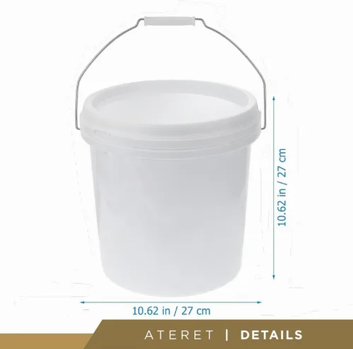 Vista 2 de ATERET Balde Blanco de 2 Galones Solo - Cubetas Multiusos - Grado Alimenticio - Fabricado en EE.UU. - Plástico Libre de BPA (Paquete de 3)