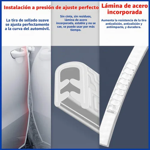 Vista 3 de Protectores de borde de puerta de automóvil, protector de sello de goma en forma de U, borde de puerta, protección para la mayoría de los Blanco