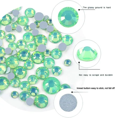 Vista 3 de DAODER Paquete de 4 diamantes de imitación de ópalo brillantes para uñas 3D, diamantes de imitación de cristal y dijes, decoración de uñas, gemas