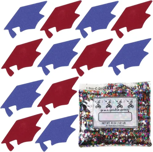 Vista 127 de Confetti Grad Cap Negro, Azul Marino Combo - 2 bolsas de media onza (1 oz)