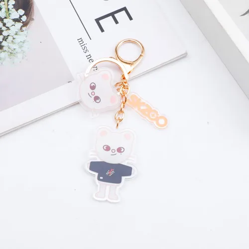 Vista 5 de 2 piezas de mercancía de K-POP Stray Kids SKZOO - Portatarjetas de identificación con llavero para niños callejeros, regalo para fanáticos
