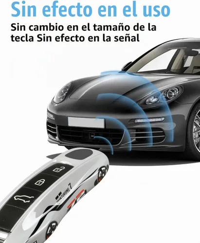 Vista 4 de Funda para llaves Porsche Panamera 911, llavero de protección de llave de coche para Porsche Cayenne Taycan Gris
