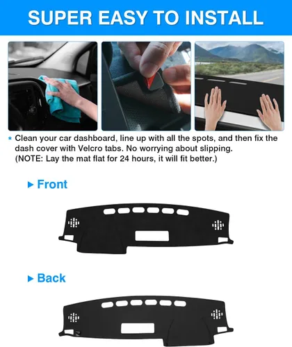 Vista 5 de Cartist Ajuste personalizado para alfombrilla de salpicadero Toyota RAV4 2013-2018 Accesorios Funda de salpicadero de ante antideslizante Protector