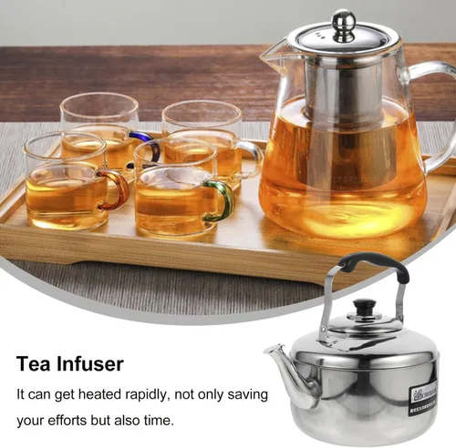 Vista 4 de Cabilock Hervidor de sonido de acero inoxidable de gran capacidad para cocina de inducción con base de calor uniforme y cómodo mango antiquemaduras