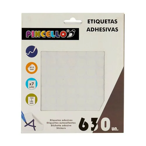 Vista 3 de Etiquetas adhesivas Pincello Blanco Ø 13 mm 17 x 4 x 19 cm (12 Unidades)