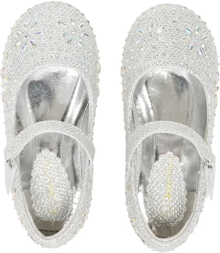 Vista 7 de DREAM PAIRS Zapatos de vestir tipo bailarina Mary Jane con estrás para niña para fiesta, cumpleaños, actuación, boda
