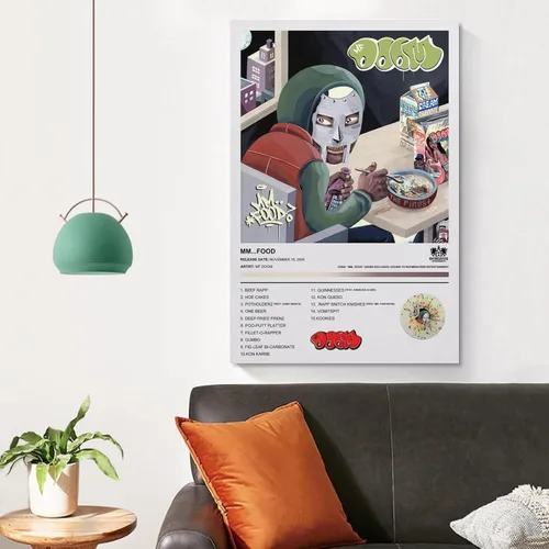 Vista 4 de BATWHO MF DOOM - Póster en lienzo sin marco: 12 x 18 pulgadas (11.8 x 17.7 in)
