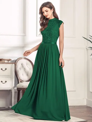 Vista 4 de Miusol Vestido largo formal sin mangas de encaje floral para dama de honor para mujer