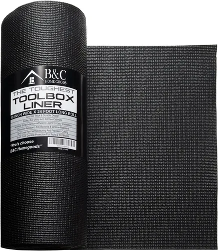 Vista 7 de B&C Home Goods Forro antideslizante para caja de herramientas, ajustable, protege herramientas, 16" x 16 pies