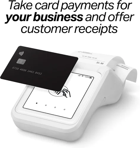 Vista 3 de SumUp Paquete de impresora Solo + - Lector de tarjetas de crédito de pago. Interfaz de pantalla táctil completa con tarjeta SIM gratuita y datos