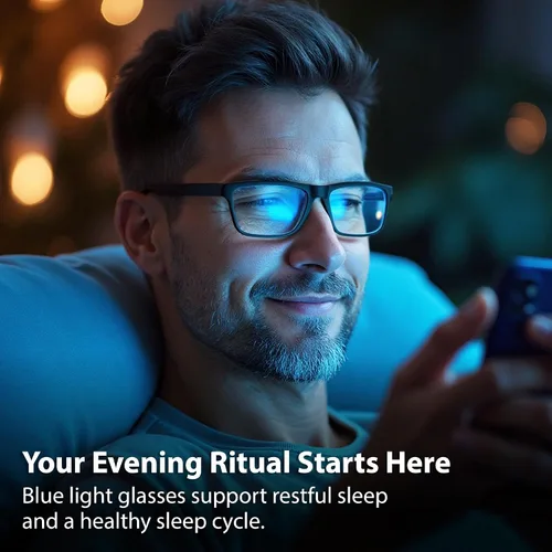Vista 5 de BLUE CUT - Gafas de bloqueo de luz azul para hombres y mujeres – Anteojos antifatiga para computadora y juegos para reducir la fatiga ocular, negro