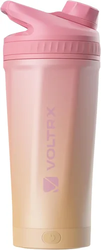 Vista 8 de VOLTRX ChillMix - Botella agitadora aislada de acero inoxidable, mezclador eléctrico recargable por USB C, vasos agitadores para batidos