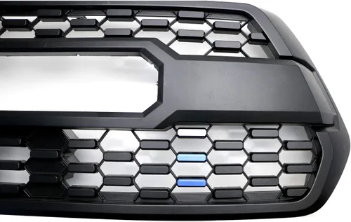 Vista 3 de iJDMTOY Adhesivo para rejilla de 3 colores, estilo retro, color blanco, azul, azul marino, compatible con Toyota Tacoma 2016-23 con rejilla TRD-Pro