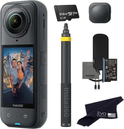 Vista 12 de Insta360 X5 Extended Selfie Stick Bundle ((3m/9.8ft))-8K impermeable 360 cámara de acción con sensores de 1/1.28" 48MP, video 8K 360 HDR, 72MP 360