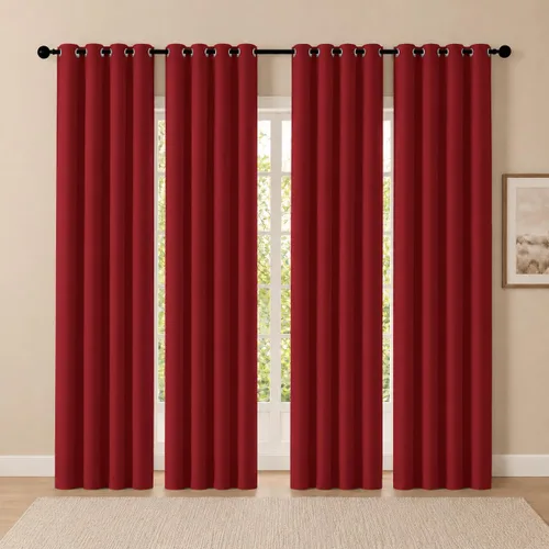 Vista 91 de Cortinas de oscurecimiento de habitación de 45 pulgadas de largo para dormitorio y sala de estar, cortinas térmicas aislantes con ojales