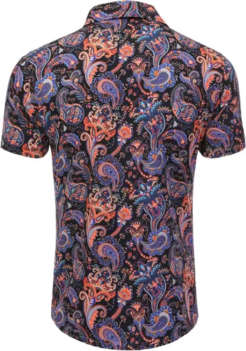 Vista 3 de Daupanzees Camisa de vestir con estampado de diseño de lujo de manga corta para hombre