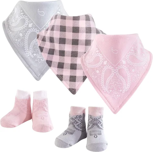 Vista 253 de Hudson Baby Conjunto de babero y calcetines unisex de algodón para bebé