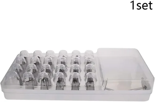 Vista 7 de Utoolmart 23 piezas de herramientas de decoración de pasteles suministros con puntas de glaseado, bolsas de pastelería de polietileno, uñas