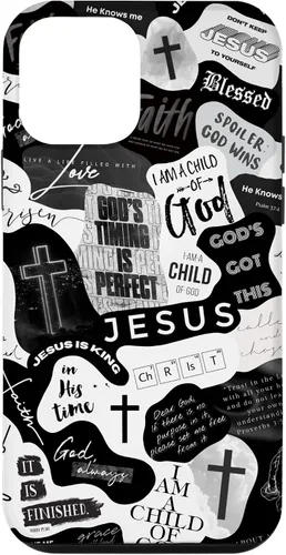 Vista 16 de Funda estética para iPhone 16 con versículos bíblicos cristianos, frases positivas