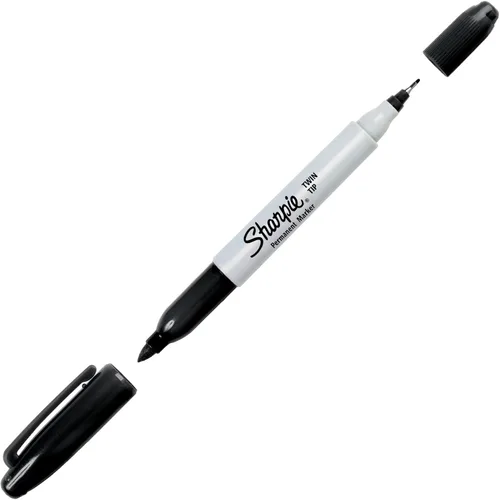 Vista 4 de Sharpie Twin Tip Permanent Markers, Fine and Ultra Fine, Black, 12 Count