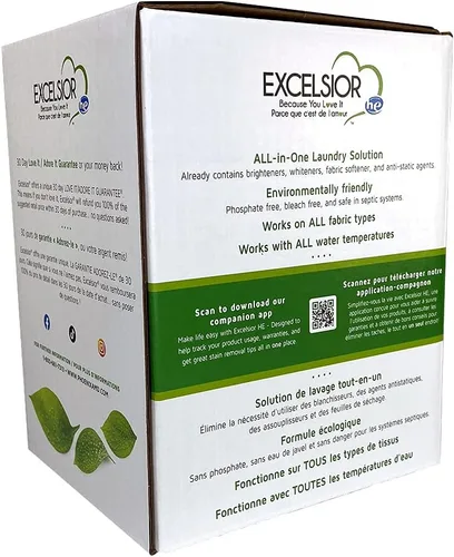 Vista 7 de Excelsior HE - Detergente líquido para ropa con aroma fresco concentrado, 200 cargas, 3 litros con removedor de manchas natural, detergente