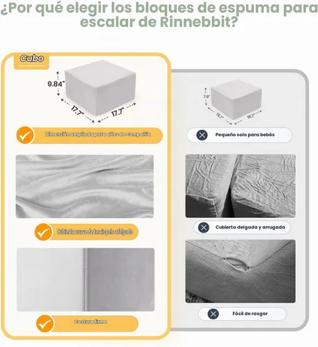 Vista 7 de Rinnebbit Bloques de escalada de espuma para niños pequeños, juego de 5 piezas para escalar túneles y gatear, juego de actividades en interiores