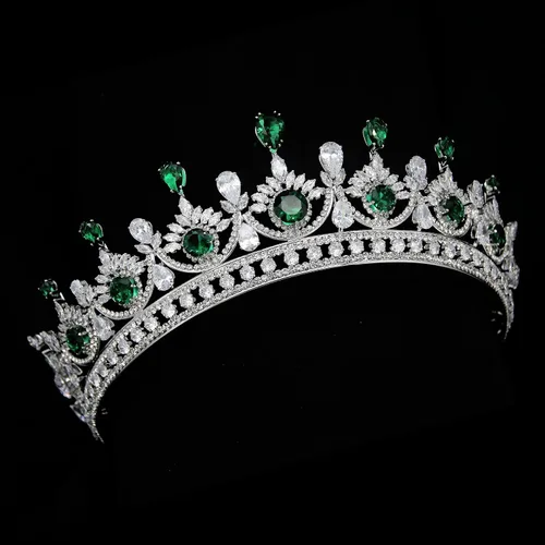 Vista 6 de Corona de boda y tiaras de circonita cúbica para mujeres y niñas, baile de graduación, quinceañera, cumpleaños, accesorios para el cabello, joyería